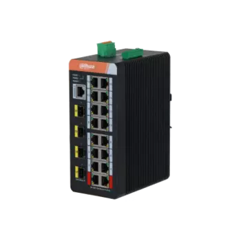 Коммутатор DAHUA IS4420-16GT-240, управляемый, кол-во портов: 16x1 Гбит/с, кол-во SFP/uplink: SFP 4x1 Гбит/с, на DIN-рейку, PoE:16x90 Вт (макс. 240 Вт) (DH-IS4420-16GT-240)