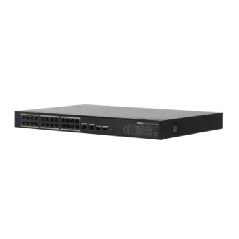 Коммутатор DAHUA LR2226-24ET-360, управляемый, кол-во портов: 24x100 Мбит/с, combo RJ-45/SFP 2x1 Гбит/с, кол-во SFP/uplink: RJ-45 2x1 Гбит/с, PoE: 24шт.x30W (макс. 360W) (DH-LR2226-24ET-360)