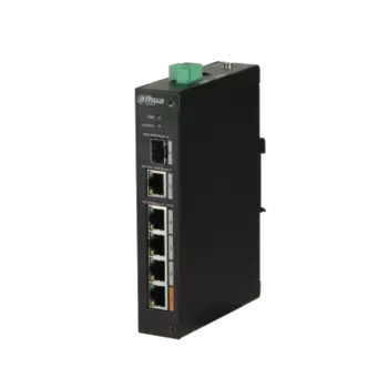 Коммутатор DAHUA PFS3106-4ET-60, кол-во портов: 4x100 Мбит/с, SFP 1x1 Гбит/с, кол-во SFP/uplink: RJ-45 1x1 Гбит/с, на DIN-рейку, PoE:4x30 Вт (макс. 60 Вт) (DH-PFS3106-4ET-60)
