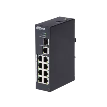Коммутатор DAHUA PFS3110-8T, кол-во портов: 9x100 Мбит/с, кол-во SFP/uplink: combo RJ-45/SFP 2x1 Гбит/с, на DIN-рейку (DH-PFS3110-8T)