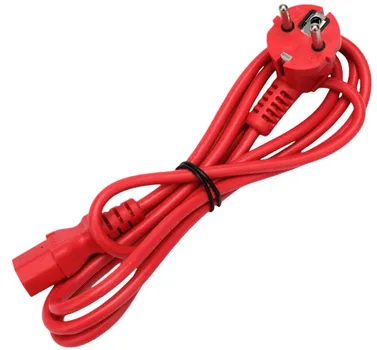 Кабель питания Cablexpert PC-186-VDE-R-1.8M (RU) Schuko-C13, 3x0.75мм2, 10A, с заземлением, медь, 1.8м, красн,пак