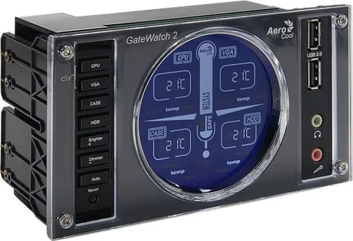 Контроллер AeroCool EN42581 вентиляторов GateWatch II Fan Controller -- LCD 5,25" (серебристый)