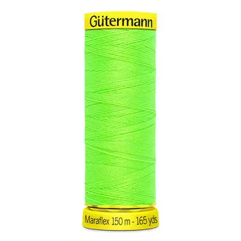 777000 Нить Maraflex для трикотажных материалов, 150м, 100% ПБТ, Gutermann (3853 неоновый салатовый)
