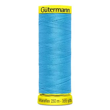 777000 Нить Maraflex для трикотажных материалов, 150м, 100% ПБТ, Gutermann (5396 неоновый голубой)
