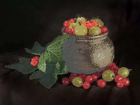 70046 Канва с рисунком Gluriya 'Виноград и сливы' 29*43 см