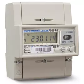 Счетчик электроэнергии Энергомера 101002003010748 CE102M R5 145-A однофазный многотарифный, 5(60), кл.точ. 1.0, D, ЖКИ, RS485
