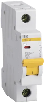 Выключатель автоматический IEK ВА47-29 однополюсный (1P/1П) 1A B 4.5кА (MVA20-1-001-B)