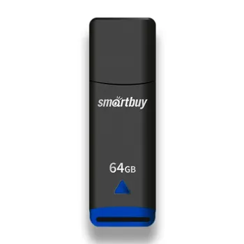 Флешка 64Gb USB 2.0 SmartBuy Easy, черный (SB064GBEK)