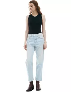 Straight jeans with patch