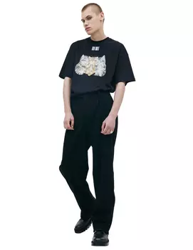 Black wool trousers