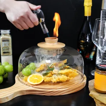Стеклянный коптильня для курения Крышка для коктейлей Напитки Еда Прозрачный коптильный купол Diameter 15cm