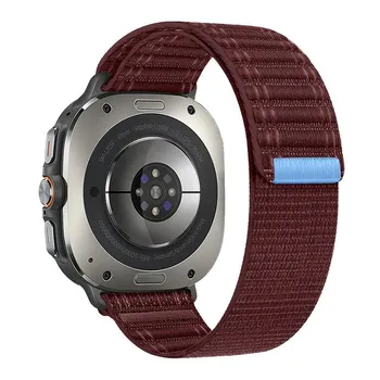 Спортивный нейлоновый ремешок-петля для Samsung Galaxy Watch Ultra 47 мм LTE Band Correa для GALAXY WATCH ULTRA 47 мм мужской регулируемый браслет For Galaxy Watch 7 Ultra чёрный