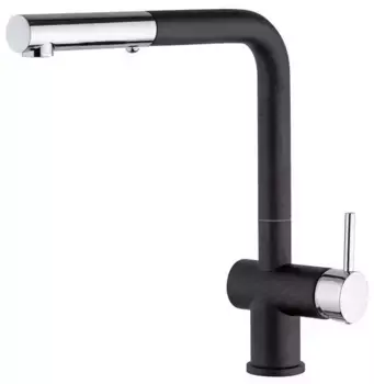 Смеситель для кухонной мойки «Paini» Cox HD44566CR1KM с выдвижным изливом metallic black