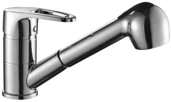 Смеситель для кухонной мойки «Decoroom» DR67023 с выдвижным изливом хром