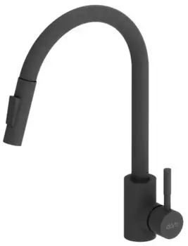 Смеситель для кухонной мойки «Dorff» Logic D3007522 с выдвижным изливом чёрный матовый