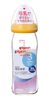 Pigeon Breastfeeding experience baby orange с 0 месяцев соска с 3 1 бутылочка для младенцев, которая надежно поддерживает грудное вскармливание [пластик 240 мл]
