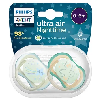 PHILIPS Пустышка светящаяся Ultra Air, 0-6 месяцев