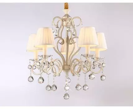 Подвесная люстра Ambrella light с абажурами и хрусталем Traditional