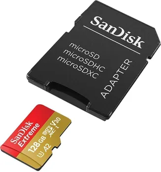 Карта памяти MicroSDXC 128GB SanDisk SDSQXAA-128G-GN6MA EXTREME Class 10, UHS-I, W90, R 190 МБ/с, ад