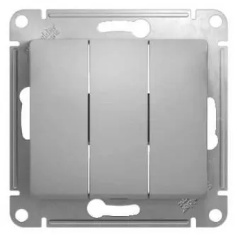 Выключатель Schneider Electric GSL000331 Glossa (алюминий) 3-клавишный, сх.3