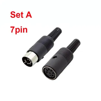 Адаптер аудио DIN 3/4/5/6/7/8 Pin DIN Male Female Plug с пластиковой ручкой Female Socket Корпусной разъем для крепления на панель Set B 3P