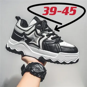 2024 Spring and Autumn New Men s Shoes Korean Edition Trend Dad Shoes Foreign Trade Large Size 45 Sneakers Men s Casual Shoes 39 белый