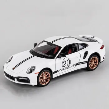 1/24 911 Turbo S Игрушечная модель легкосплавного автомобиля со звуком и светом, функция инерционного движения, имитация модели транспортного средства, коллекция, подарок для друга синий