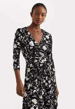 Платье из джерси CARLYNA 3/4 SLEEVE DAY DRESS Lauren Ralph Lauren, цвет black/cream