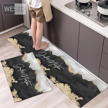 Кухонные коврики, 2 шт., 40x60 см, 40x120 см, коврик для спальни, набор ковриков для ванной, нескользящий, моющийся 40x60cm+40x120cm