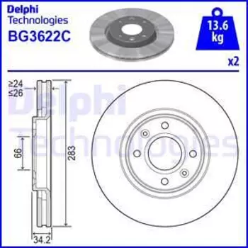 Тормозной диск DELPHI BG3622