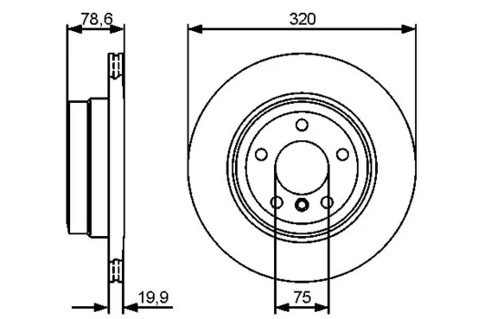 Тормозной диск BOSCH 0 986 479 442 вентилируемый задняя ось