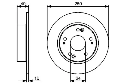 Тормозной диск BOSCH 0 986 479 450 полный задний мост