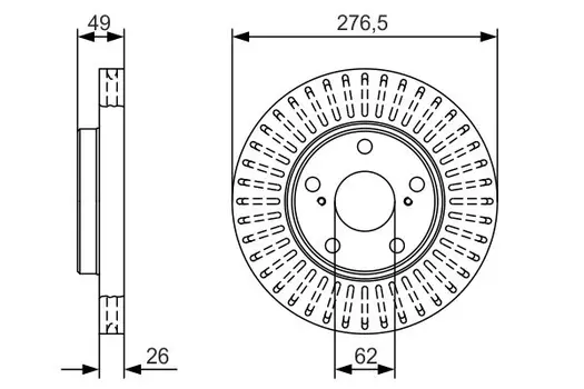 Тормозной диск BOSCH 0 986 479 A62 вентилируемый передняя ось