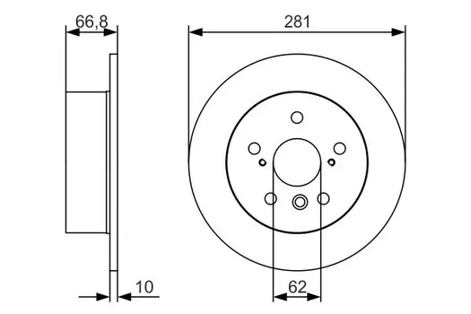 Тормозной диск BOSCH 0 986 479 R06 полный задний мост