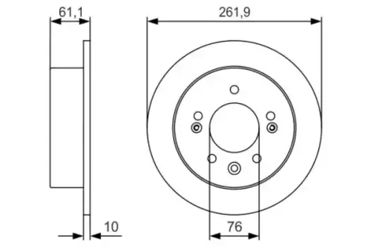 Тормозной диск BOSCH 0 986 479 R09 полный задний мост