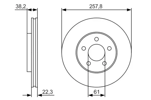 Тормозной диск BOSCH 0 986 479 R56 вентилируемый передний мост
