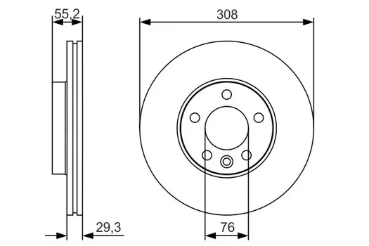 Тормозной диск BOSCH 0 986 479 R84 вентилируемый передняя ось