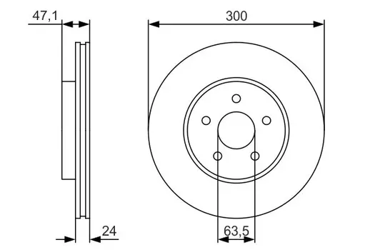 Тормозной диск BOSCH 0 986 479 S48 вентилируемый передний мост