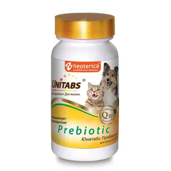 Unitabs Prebiotic кормовая добавка для кошек и собак - 100 табл. для взрослых для всех пород Россия 1 уп. х 1 шт. х 0.094 кг