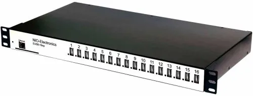 Концентратор Nio-Electronics NIO-EUSB 16EPCL 16*USB 2.0, 2*RJ-45, 2*БП