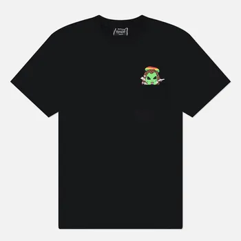 Мужская футболка RIPNDIP Smoking Rasta Alien Pocket, цвет чёрный, размер S