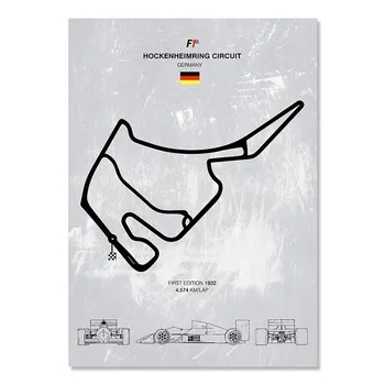 F1 Circuits track Racing Car Супер Коллаж Плакат Настенная картина Печать на холсте Гостиная Домашняя комната Декор cuadros Decorativos 21x30cm No Frame