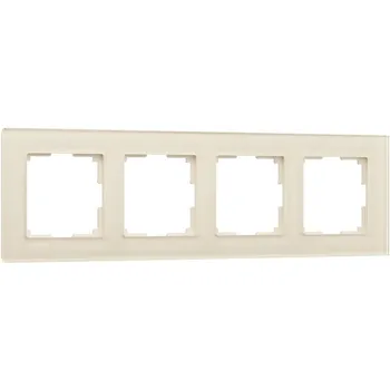 Рамка на 4 поста Favorit (молочный, стекло) Werkel W0041141 (a058816)