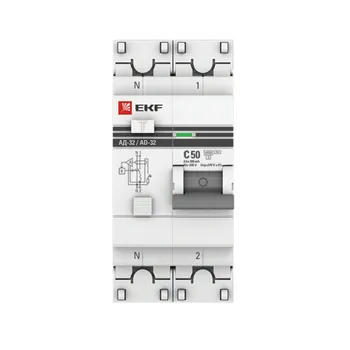 Автомат дифференциальный EKF PROxima АД-32 50А 1P+N тип AC 300 мА 4,5 кА (DA32-50-300-pro)