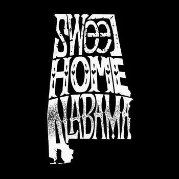 Sweet Home Alabama — мужская футболка с рисунком Word Art LA Pop Art, серый