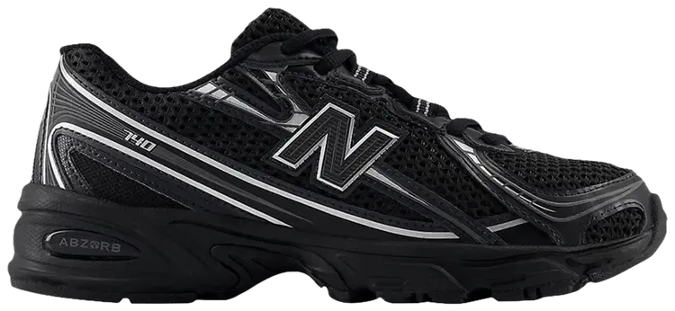 Кроссовки New Balance 740 Big Kid Wide 'Black Silver Metallic', черный