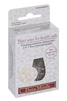 Лак д/ногтей Dona Mirelle Three ways for health nails универсал 3 в 1, 17 мл
