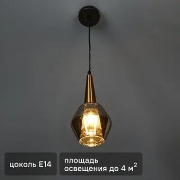 Светильник подвесной FR8008PL-01GB 1 лампа 2 м цвет зеркально дымчатый