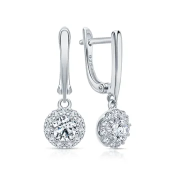 Серебряные серьги с фианитами