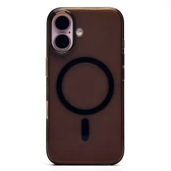 Чехол-накладка Activ PC Clear Case SafeMag для смартфона Apple iPhone 16, силикон, прозрачный/черный (234517)